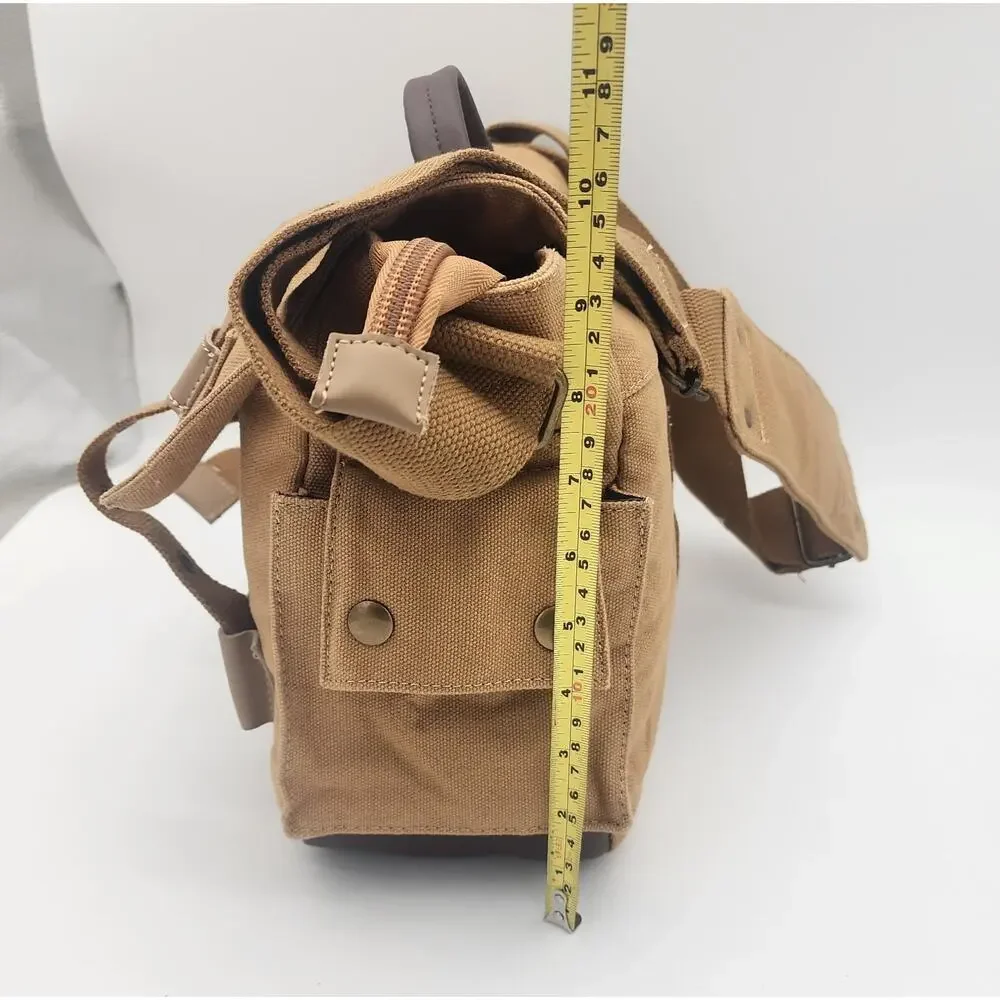 MOACC Canvas Camera Tote Bag Tan Beige Handle and Strap